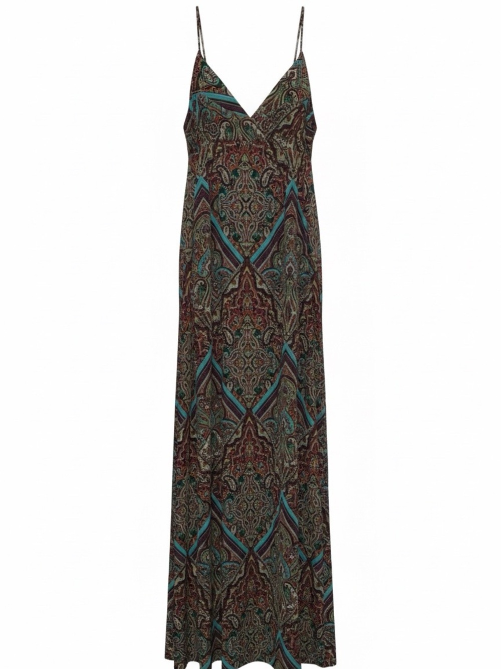Rhapsody Paisley Maxi Dress XL | Boho V-Neck Empire Waist | Y2K Vacation